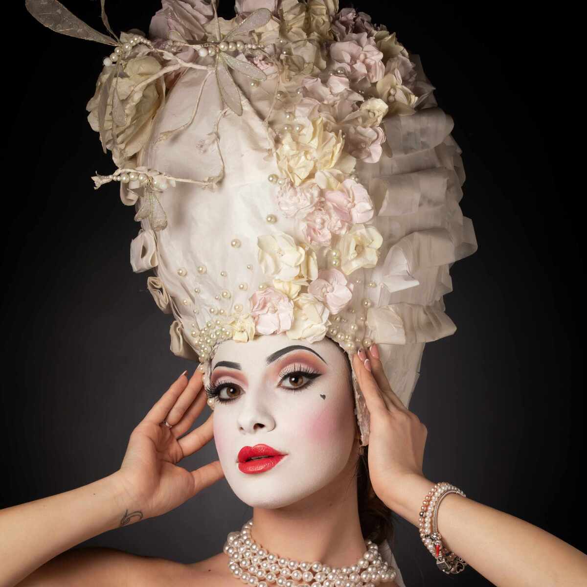  eighteenth century style wig made of white paper