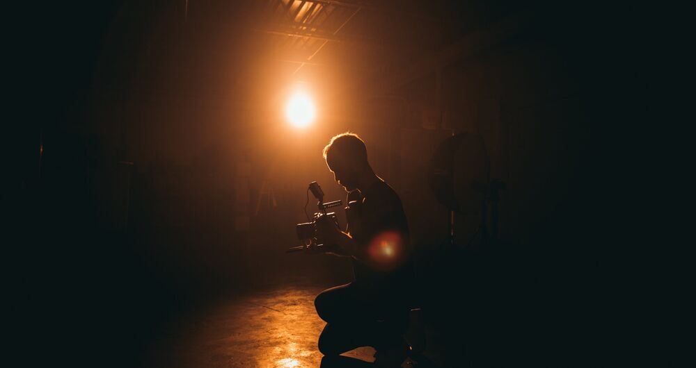 media operator engaged in filming